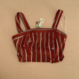 NEW button up crop top with stripes